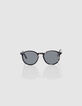 Lunettes solaires écaille noire branches kaki mixte-2