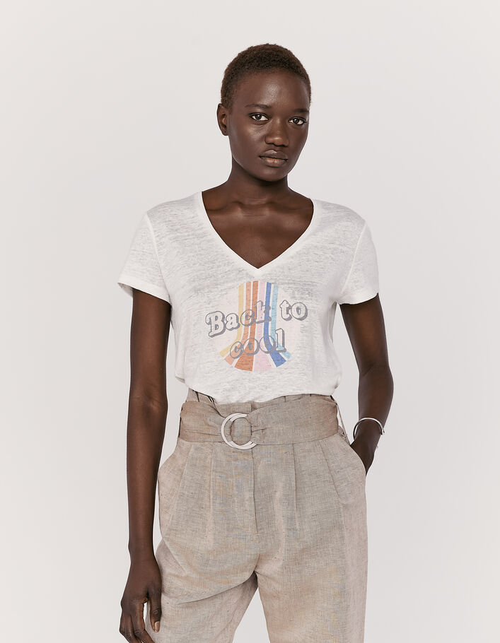 Camiseta crudo flocado arcoiris mujer-2