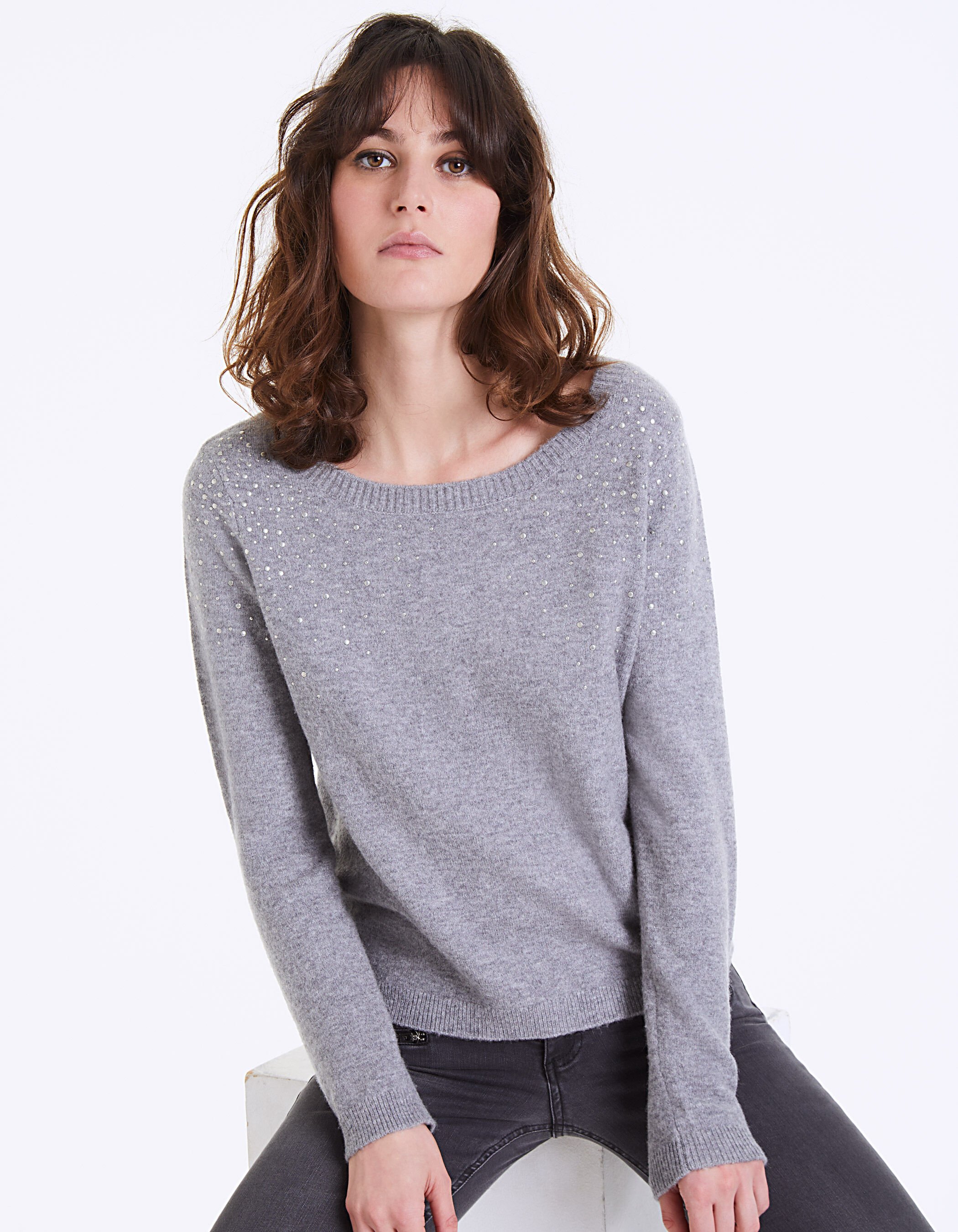 Grey shop fluffy sweater