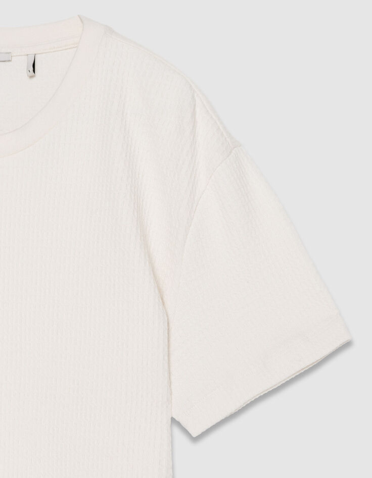 Ecru T-Shirt Bio-Baumwolle mit Pr&auml;gung-8