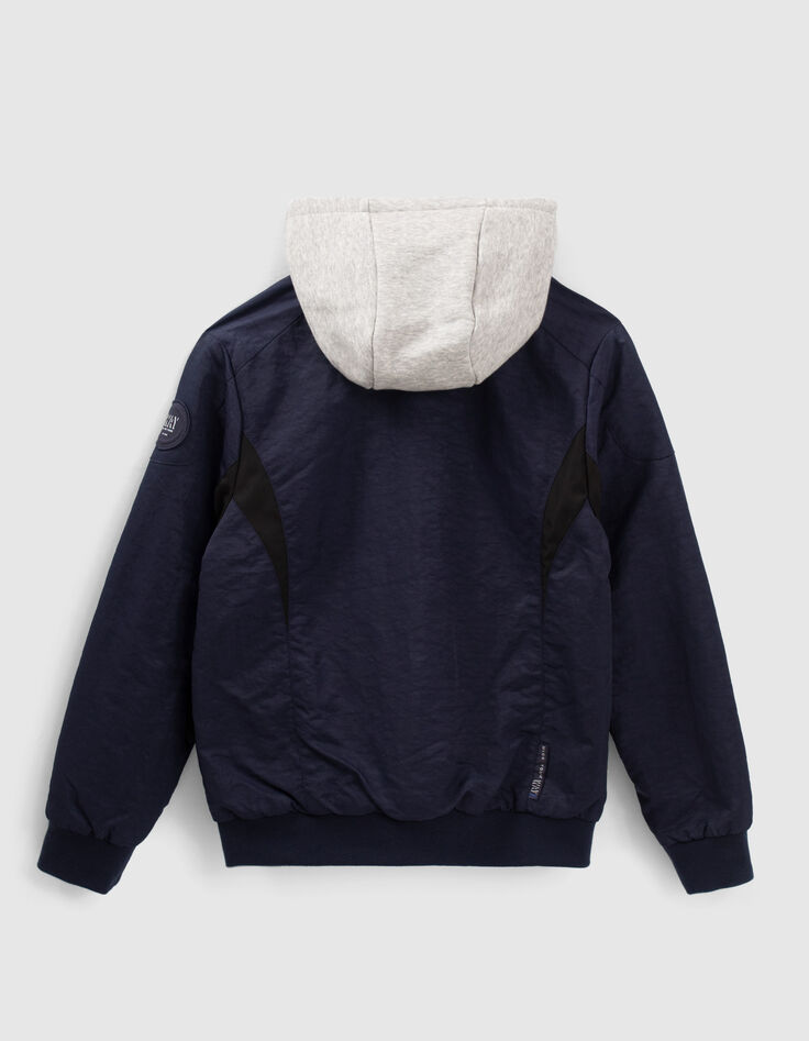 Jungenwendebomberjacke in Marineblau und Grau-3