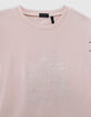 Rosa Mädchen-T-Shirt mit Glitzermotiven und Nieten-4