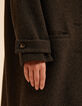 Manteau long marron motif chevrons I.Code-6