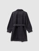 Robe en jean gris ceinturée détails volants fille-6