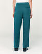 Pantalon tailleur fluide en tencel émeraude ceinture femme-3
