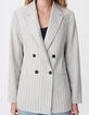 Veste de tailleur beige rayures tennis Femme-6