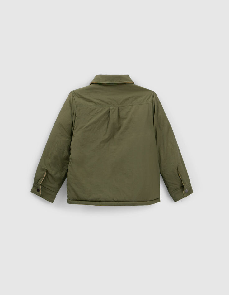 Chaqueta reversible caqui y camel terciopelo niño-4