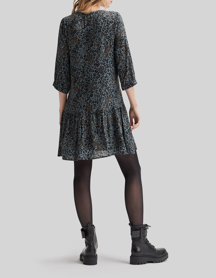 Vestido azul LENZING™ ECOVERO™ pantera Mujer-3