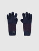 Gants navy et rouge tricot points fantaisie garçon -1