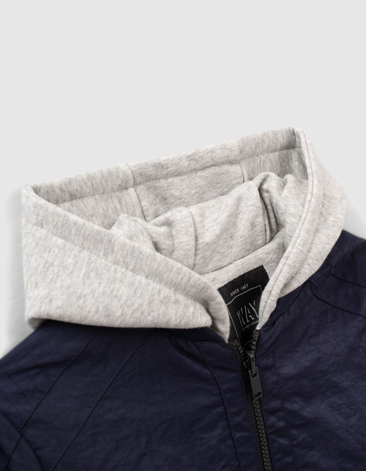 Jungenwendebomberjacke in Marineblau und Grau-5