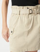 Jupe courte beige esprit battle ceinturée Femme-4