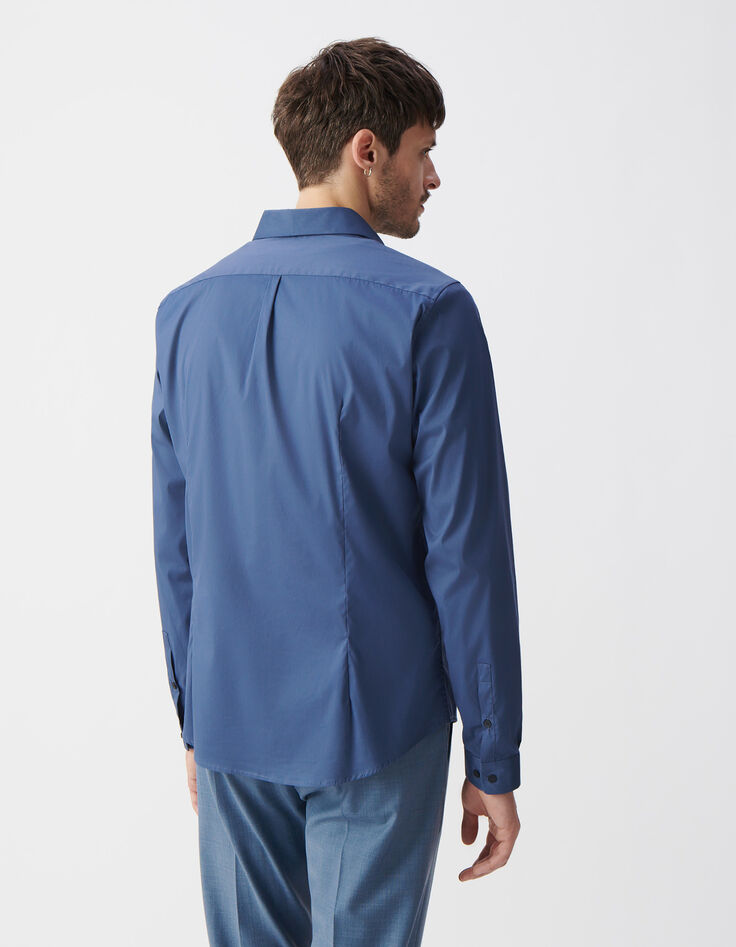 Camisa SLIM tinta popelina hombre-3