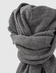 Men’s mouse grey fringed scarf-3