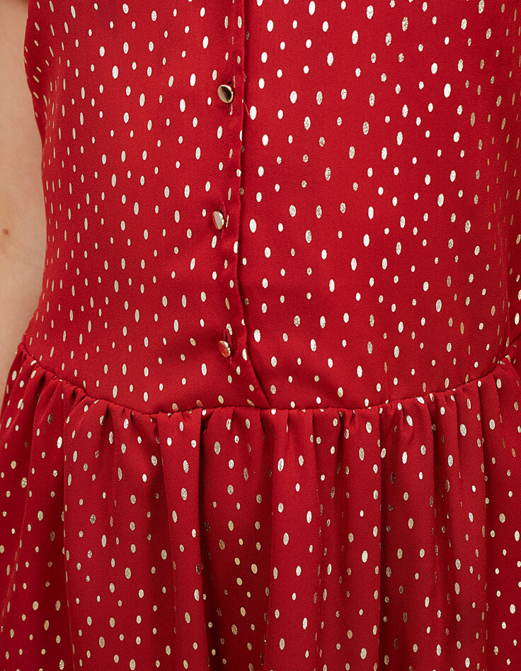 Robe grenat imprimé pois dorés I.Code-5