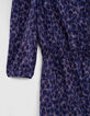 Women’s navy recycled tachist print dress-4