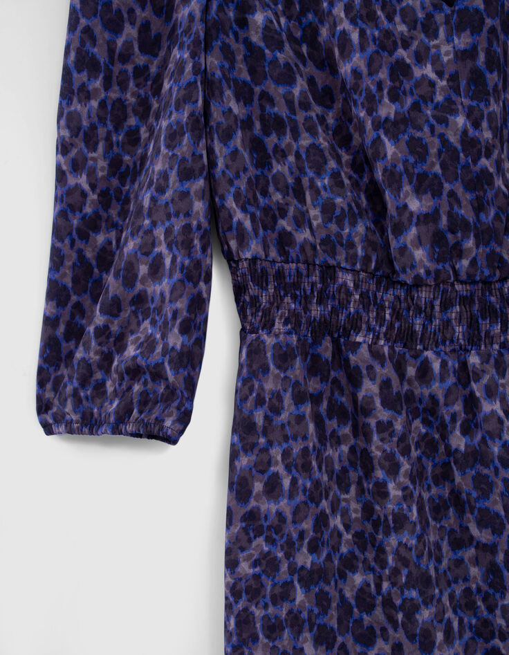 Robe marine recyclée imprimé tachiste Femme-4 Robe marine recyclée imprimé tachiste Femme-4