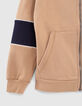 C&aacute;rdigan caramelo con rayas anchas navy ni&ntilde;o -4