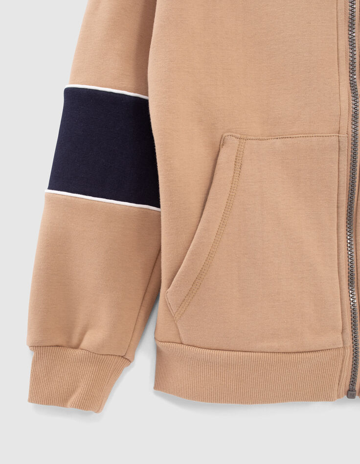 C&aacute;rdigan caramelo con rayas anchas navy ni&ntilde;o -4