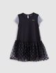 Vestido negro tul bajo encaje niña-1