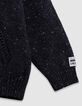 Jersey capucha negro punto jaspeado insignia cifra niño-5