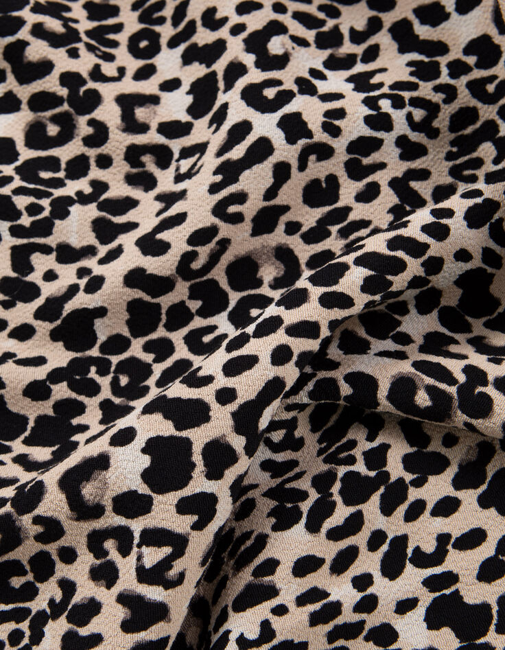 Schwarzer Damenrock mit Leo-Rock-Print-10