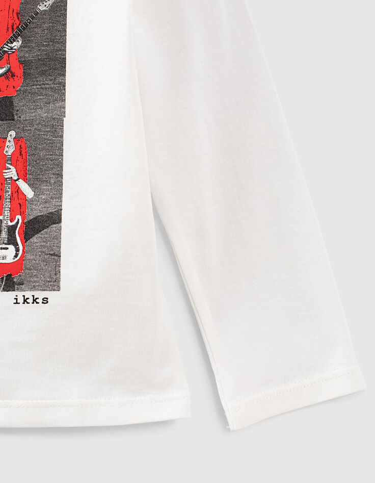 Tee-shirt blanc visuel rockers garçon-5