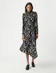 Schwarzes Kleid mit Zebra-Blumenmuster für Damen-2