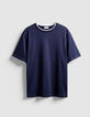 Camiseta trampantojo azul marino para hombre-1