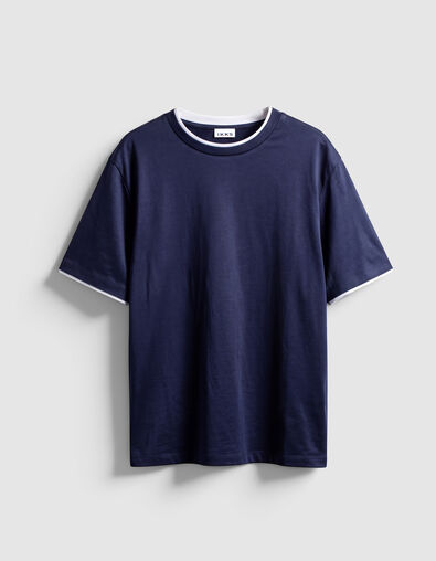 Camiseta trampantojo azul marino para hombre - IKKS