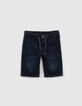 Ungebleichte Jungenjeansbermudas mit Kordelzug -1