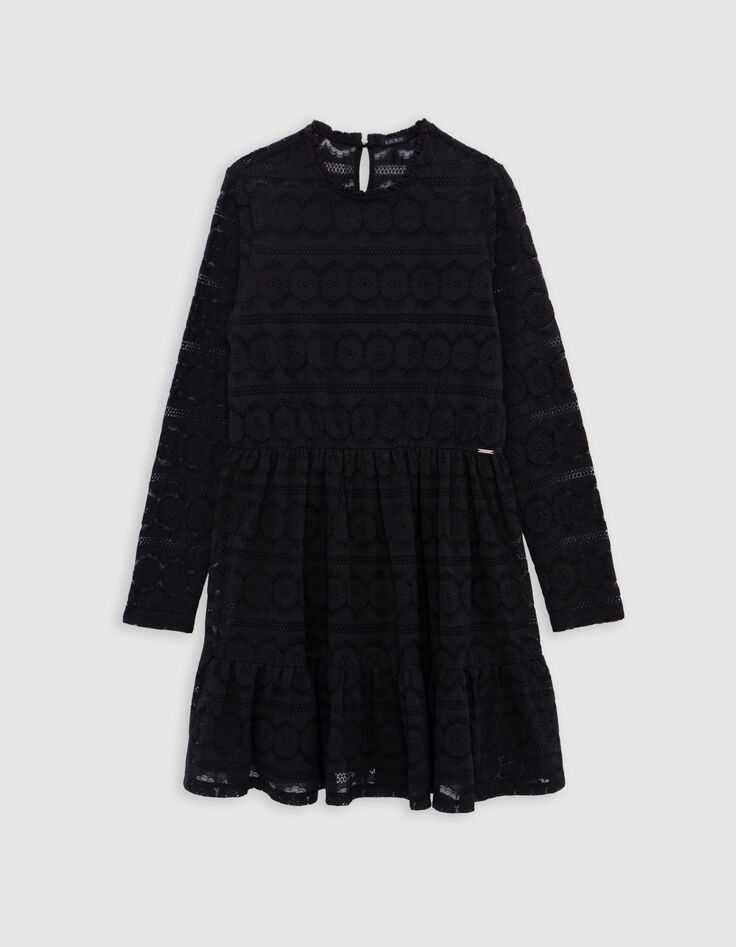 Girl's all-lace black dress-1 Girl's all-lace black dress-1