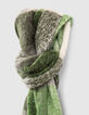 Women’s green-toned check fluffy scarf-3
