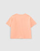 Koraalrood T-shirt bio zonsondergang meisjes-2