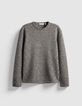 Jersey de punto gris de manga larga para hombre-6