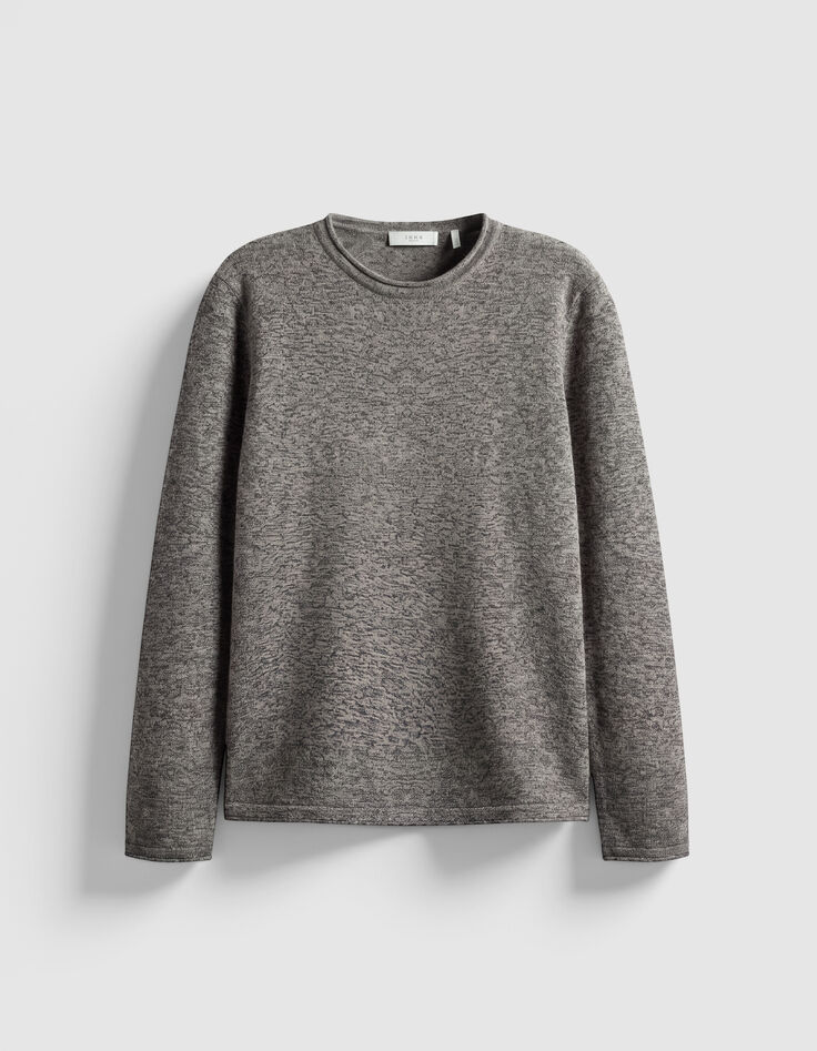 Jersey de punto gris de manga larga para hombre-6