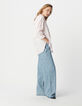 Women's oversize organic cotton pink striped shirt-5