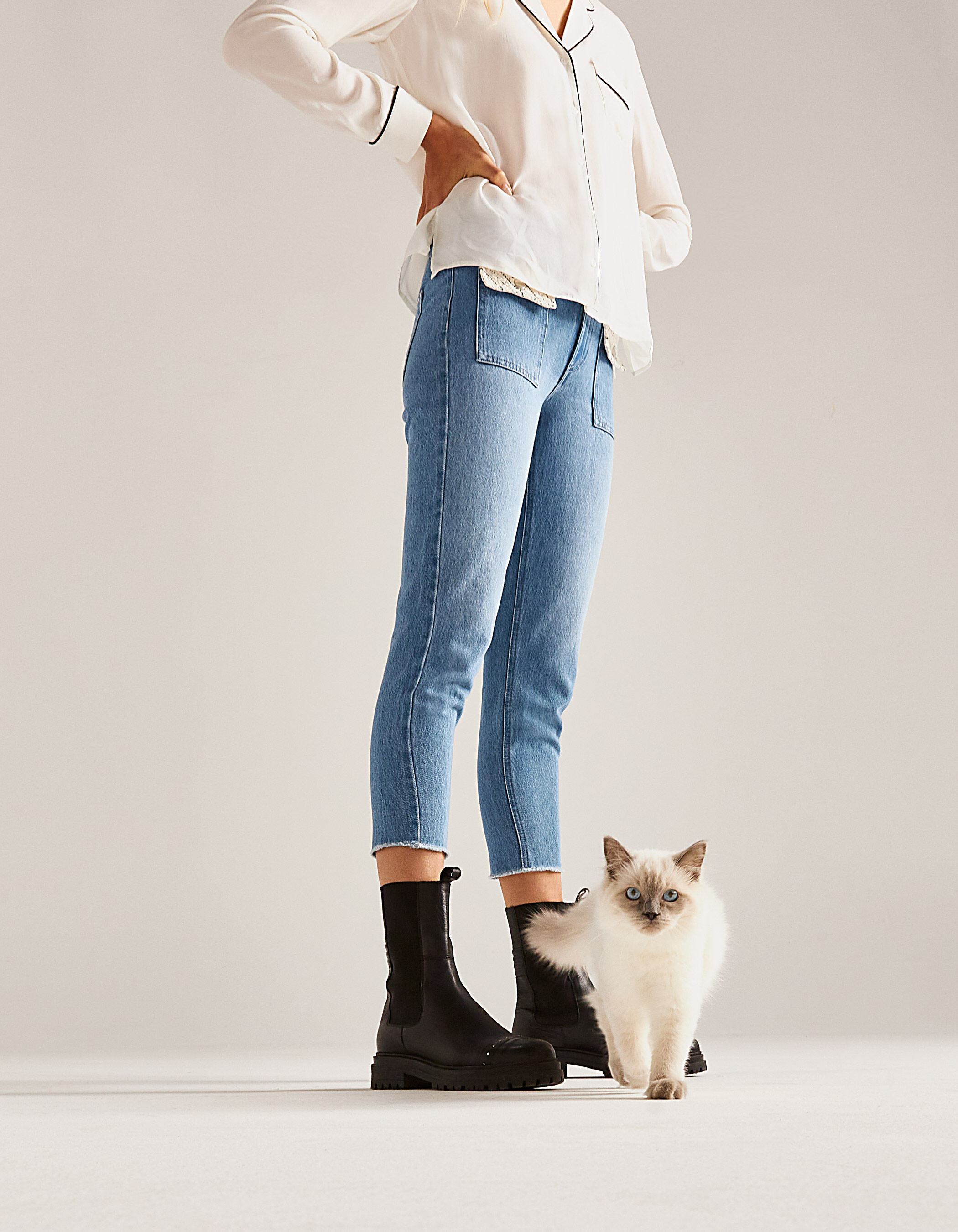 Jeans coupe droite deals femme taille haute