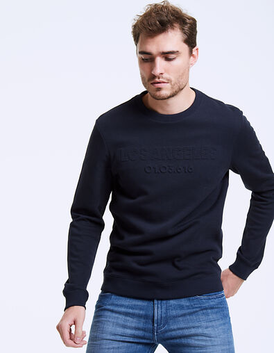 Sudadera marina punto relieve Los Ángeles Hombre - IKKS