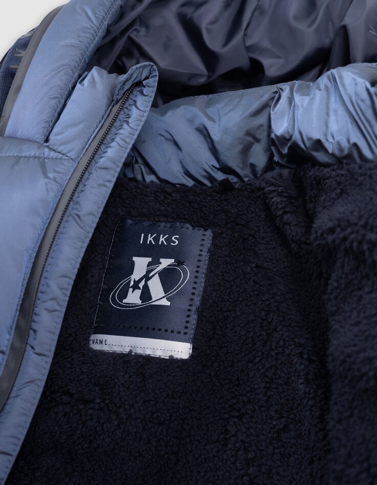 Recycled metallic navy quilted jacket for boys-4