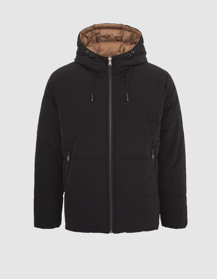 Men’s black/beige WATER REPELLENT reversible padded jacket-7
