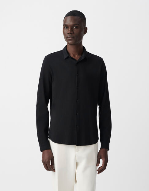 Men’s black Interlock REGULAR shirt - IKKS