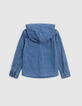 Blauw jeanshemd Waterless met kap jongens-3