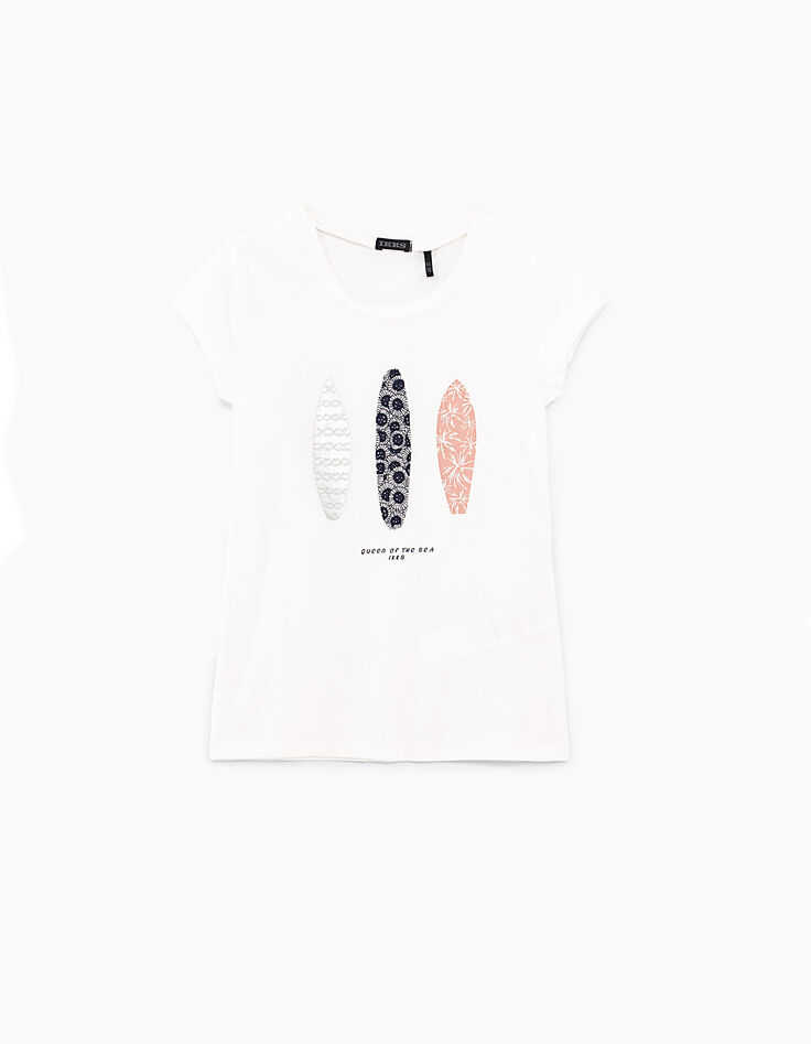 Camiseta blanco roto visuales 3 tablas de surf niña-3 Camiseta blanco roto visuales 3 tablas de surf niña-3