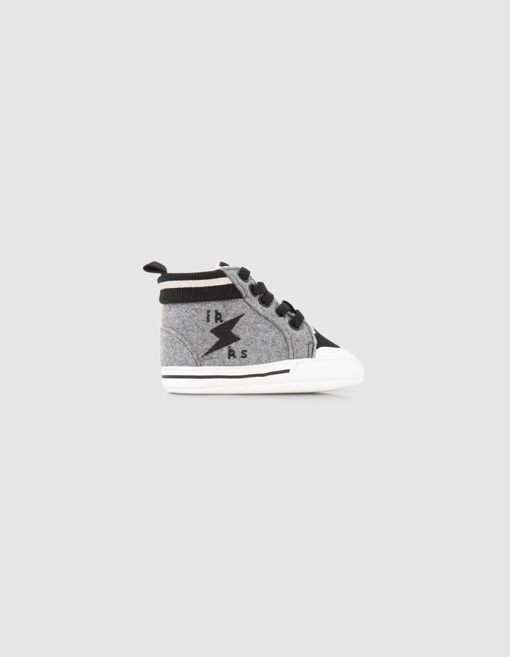 Deportivas gris y negro bimaterial bebé niño-1