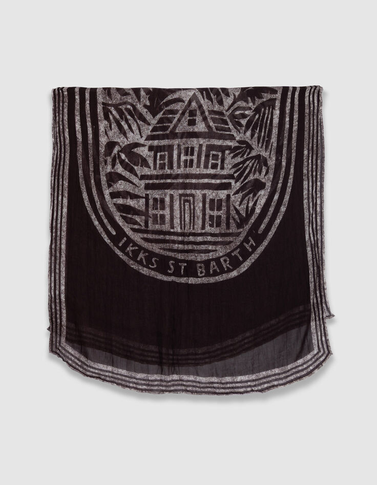 Sjaal bordeauxrood motief Heren-2