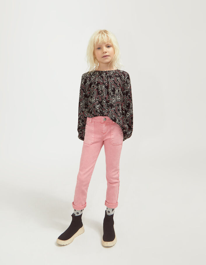 Girls’ black paisley print blouse - IKKS