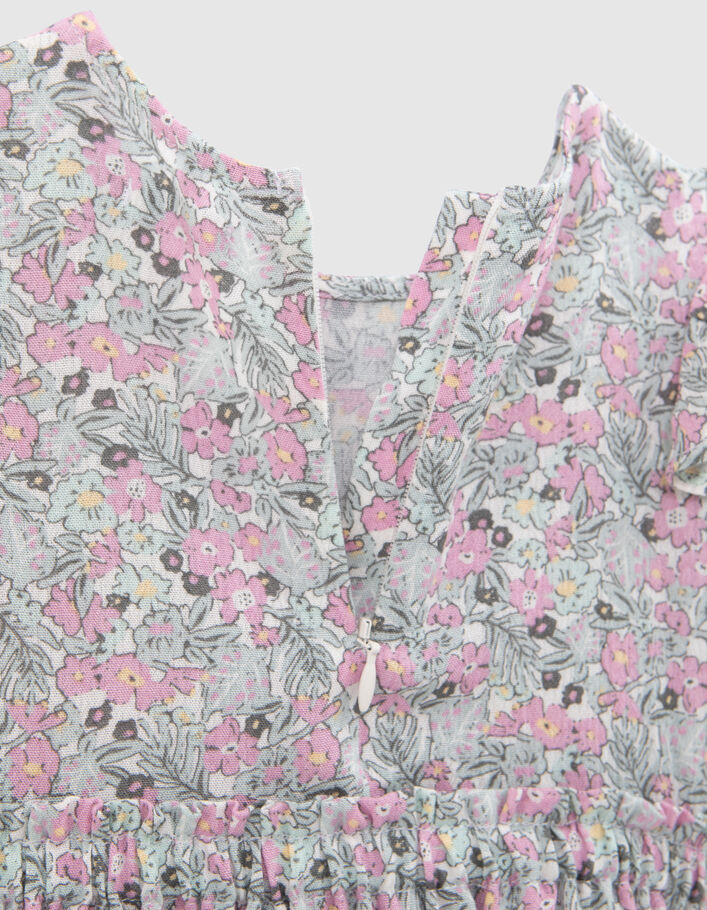 Kaki jurk LENZING™ ECOVERO™ bloemetjes babymeisjes - IKKS