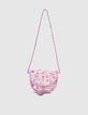 Lila Mädchenumhängetasche mit Blumenprint-4