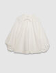 Blouse blanche col collerette à motif plumetis Femme -5