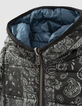 Boys’ blue and black Bandana reversible padded jacket-5
